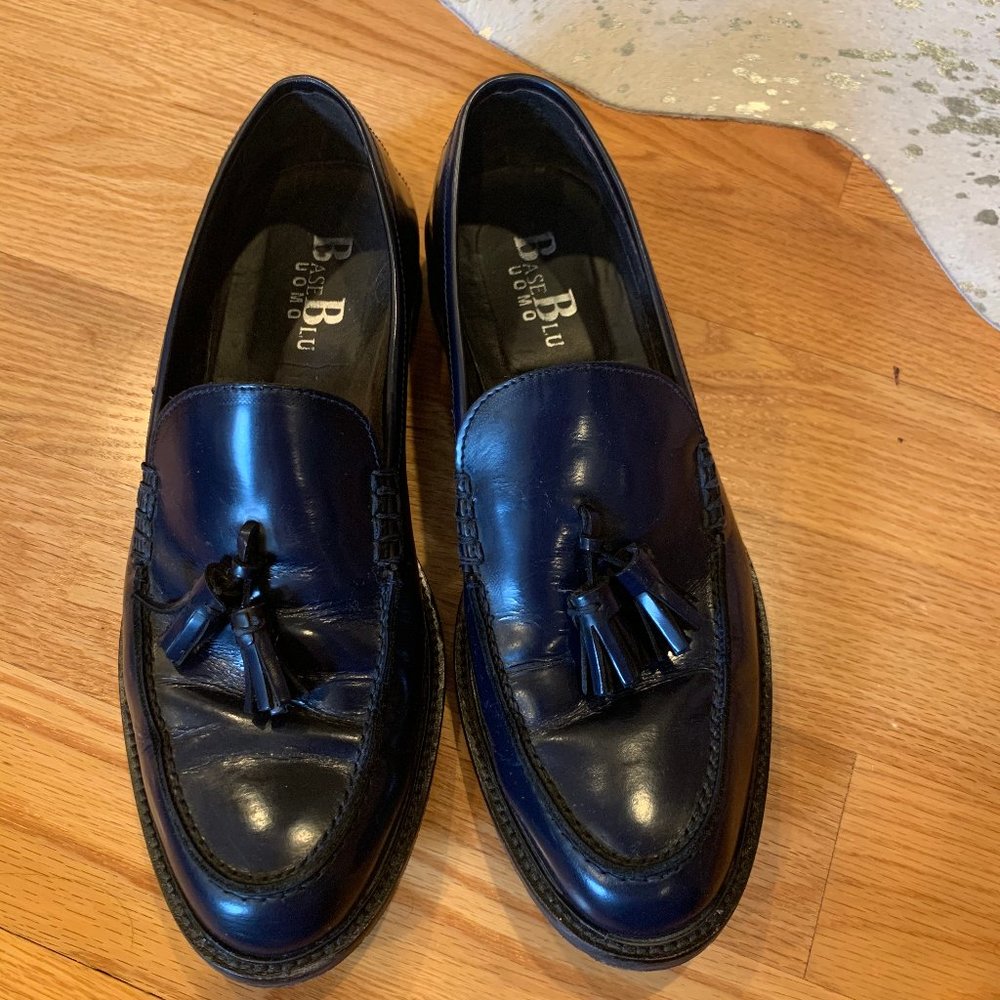 MENS base blu uomo navy loafers